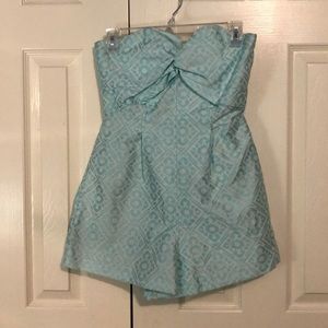 Blue patterned romper